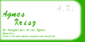 agnes krisz business card
