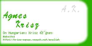 agnes krisz business card